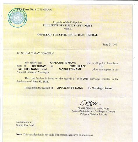 PSA (NSO) Online: CENOMAR .
